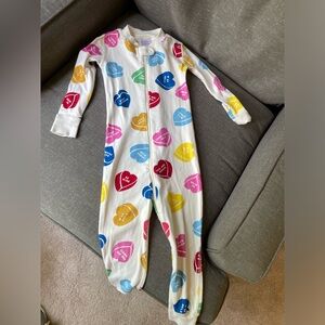 Candy Hearts Hanna Andersson Zip PJs size 3